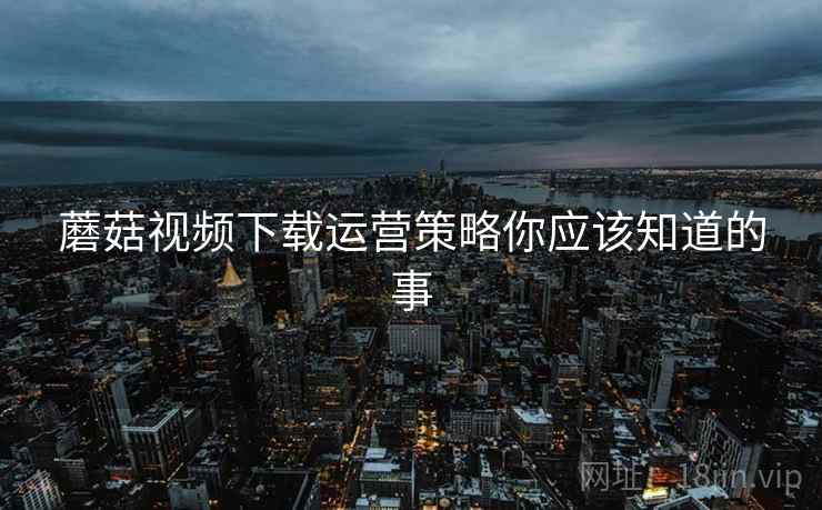 蘑菇视频下载运营策略你应该知道的事