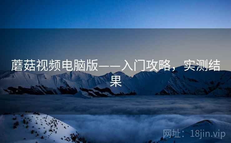 蘑菇视频电脑版——入门攻略，实测结果